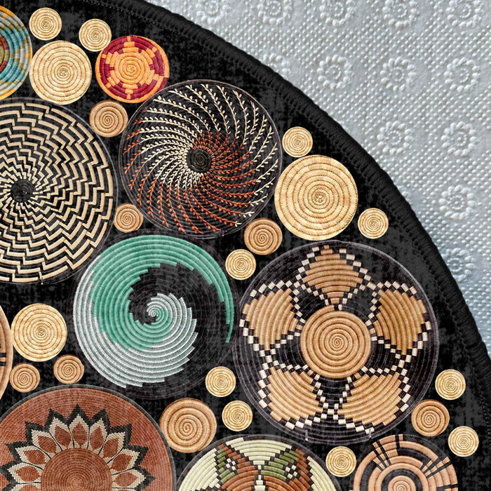 Conceptum Alfombra Multicolor de 70 cm con Impresión Digital 3D